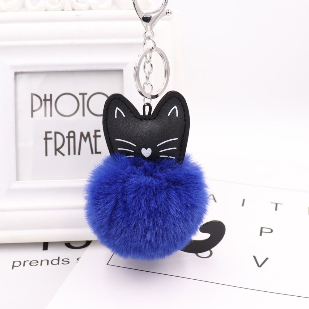 *BELVA* Blue x Black Cat Fashion Keychain Ring